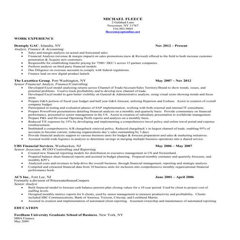 Resume michaelfleece