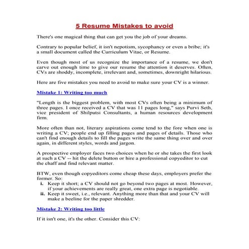 Resume Mistakes.doc