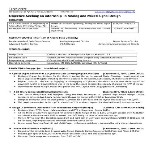 Resume mixed signal