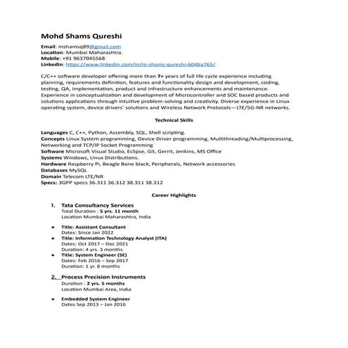 Resume M_Shams_qureshi 