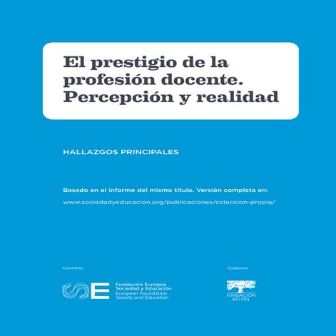 El prestigio de la profesión docente