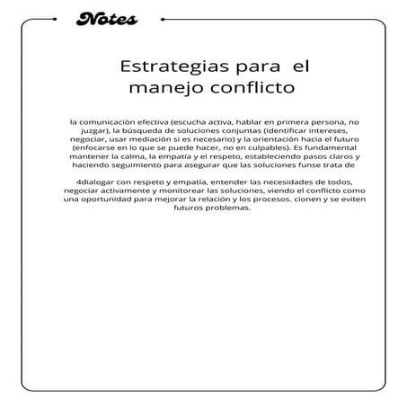 Estrategias para el manejo conflicto de sos | PDF