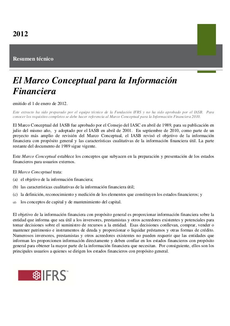 Resumen De Niif 2012