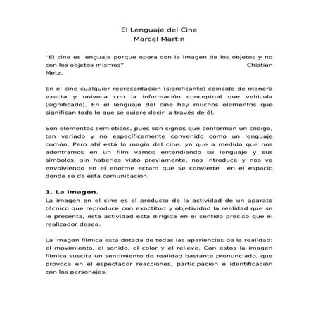 Resumen-libro. El lenguaje del cine. Marcel Martin