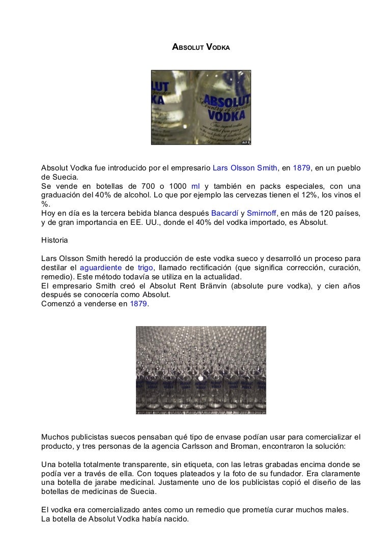 Absolut Raspberri Con Que Se Toma ABSOLUT VODKA: Relevamiento de la marca de una empresa.