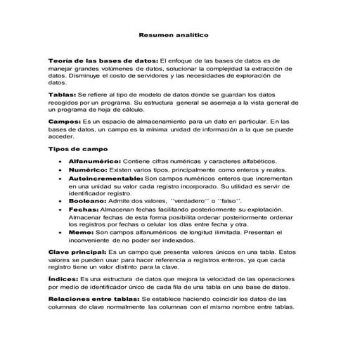 Resumen analítico