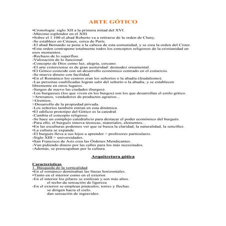 Resumen arte gótico
