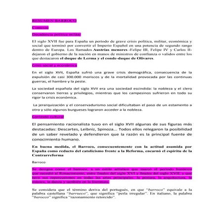 Resumen barroco