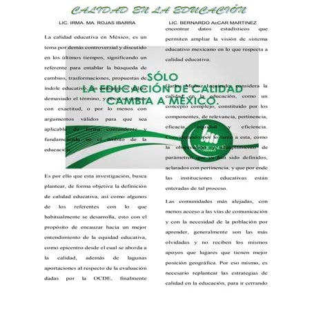 Calidad educativa en México - investigación | PDF