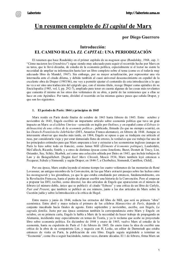 Resumen Capital Marx