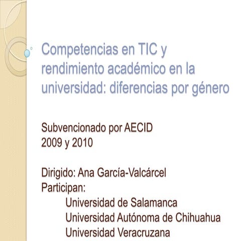 Resumen competencias en tic y rendimiento académico