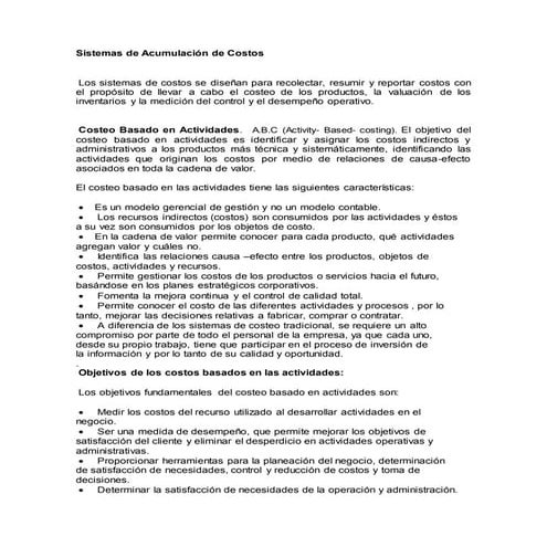 Costos basado en actividades ABC