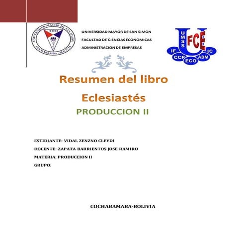 Resumen de eclesiastes