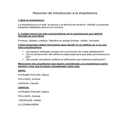 Resumen de introducción a la arquitectura