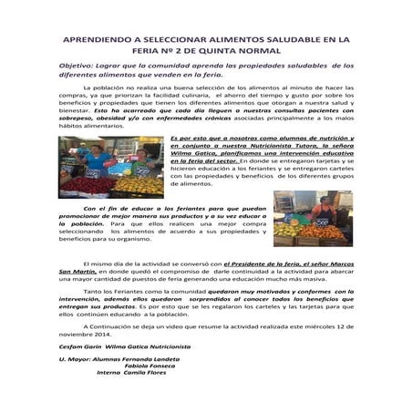 Resumen de la actividad (pagina cesfam)