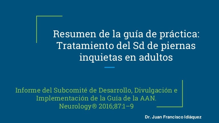 De tratamiento piernas síndrome inquietas rls