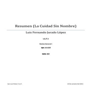 Resumen de la novela