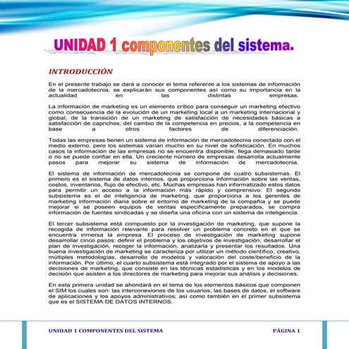 Resumen de la unidad 1 componentes del sistema.