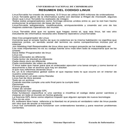 Resumen del codigo linux