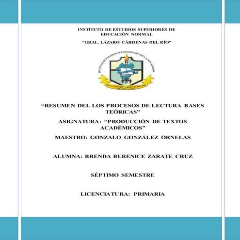 Resumen de los procesos de lectura | DOCX