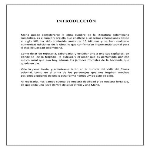 Resumen de mi obra literaria de maria completa