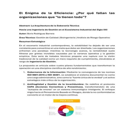 El Enigma de la Eficiencia: ¿Por qué fallan las organizaciones que 