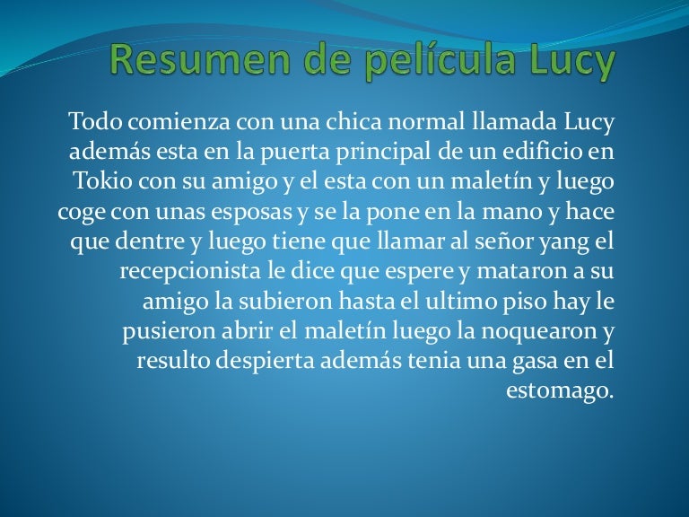 Resumen de película lucy