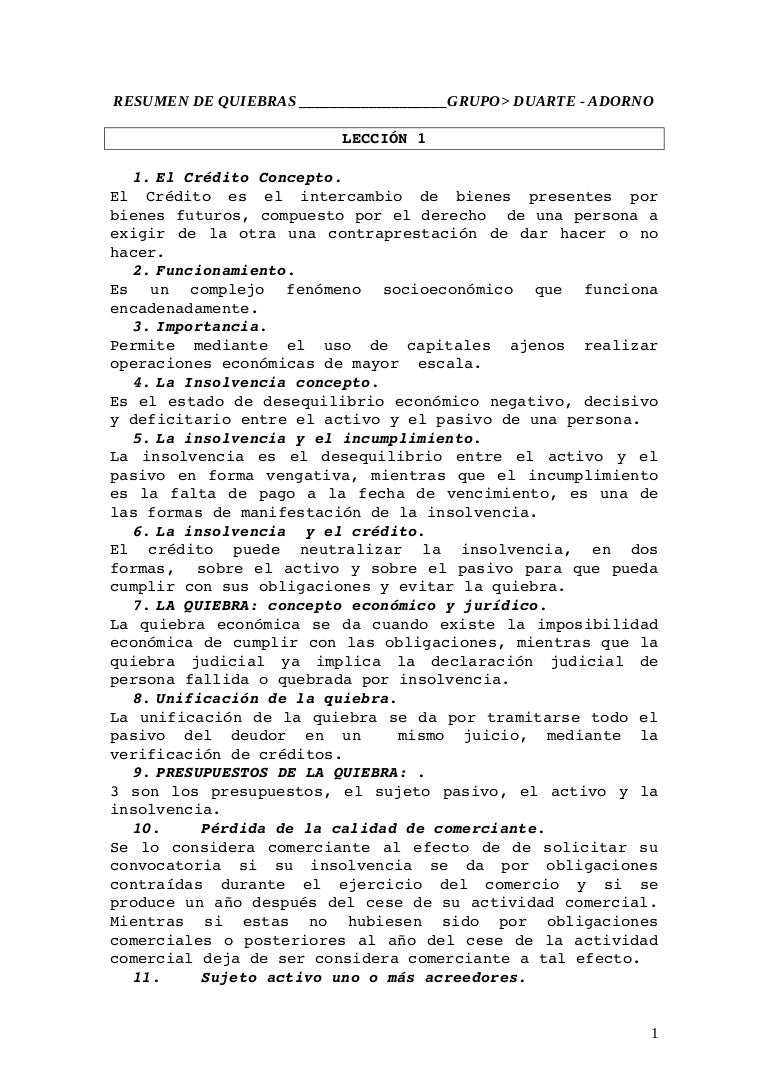 Resumende Quiebras