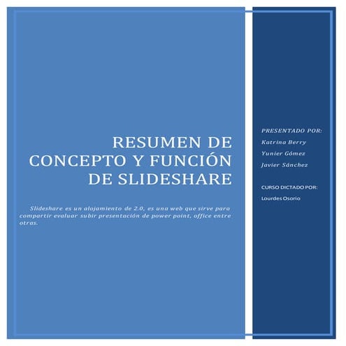 CONCEPTO Y FUNCION DE SLIDESHARE