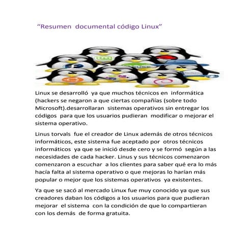 Resumen  documental código linux
