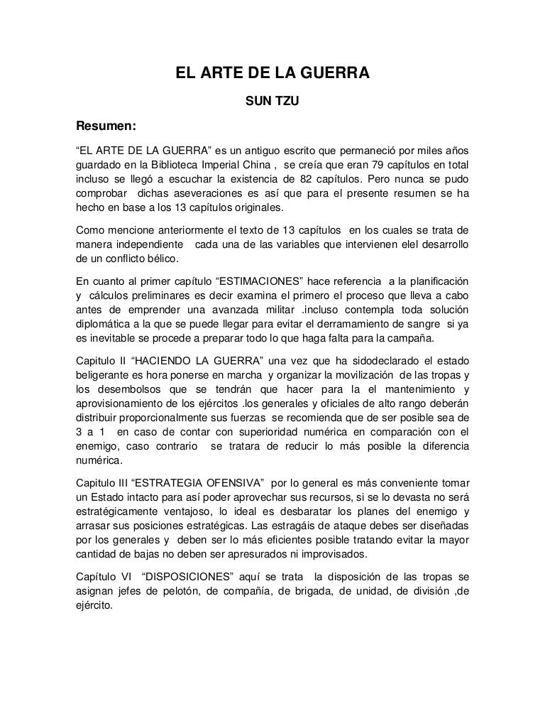Resumen El Arte De La Guerra