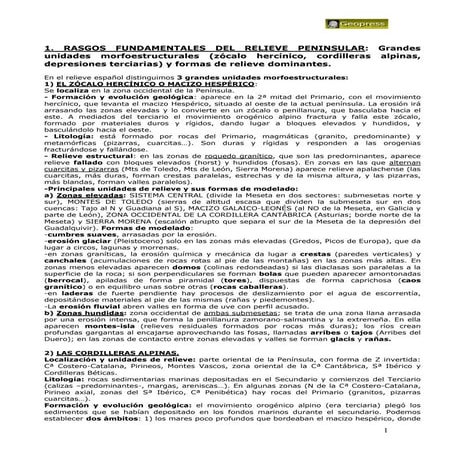 Resúmenes de los temas de Geografía de 2º de bachillerato en España