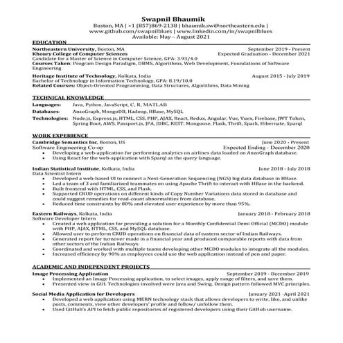 Resume Swapnil