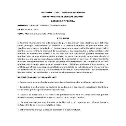 Resumen exposicion marxismo humanista 1101