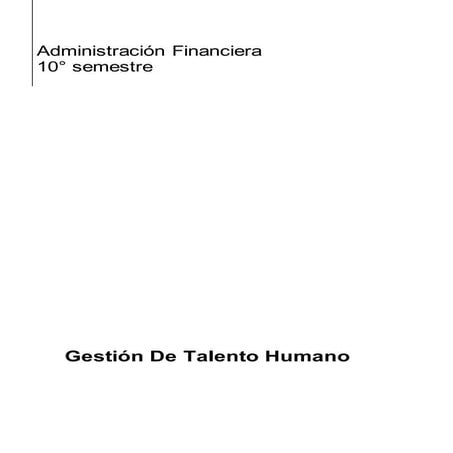 Resumen gestion del talento humano