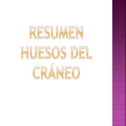 Resumen huesos del craneo