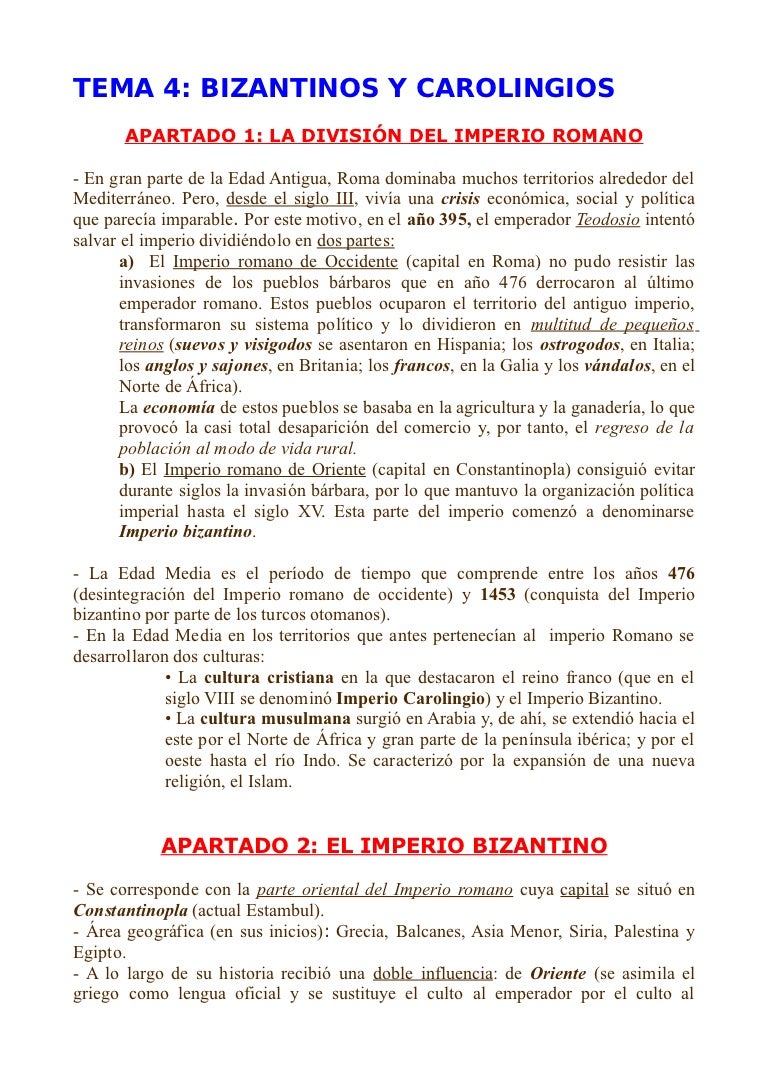Resumen Imperio Bizantino