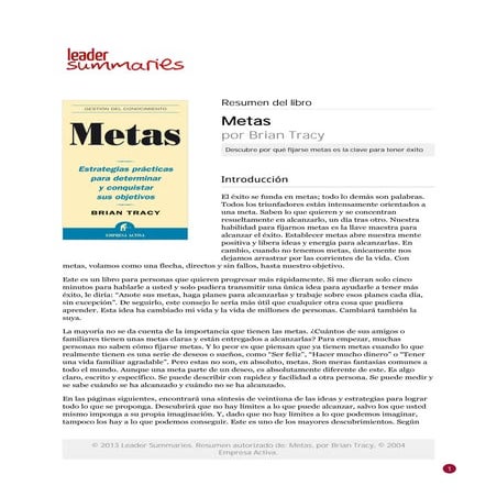 Resumen libro de metas | PDF
