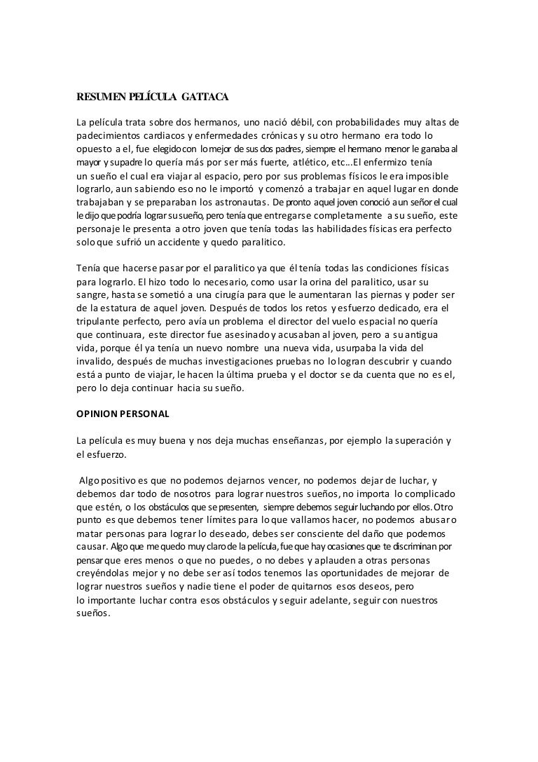 Resumen Pelicula Gattaca