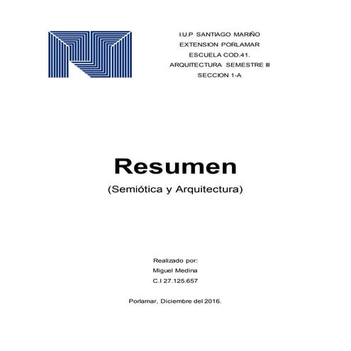 Resumen semiotica de la arquitectura