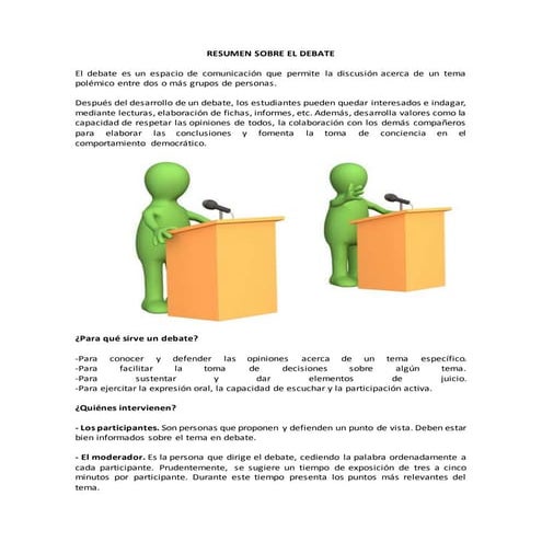 Resumen sobre el debate