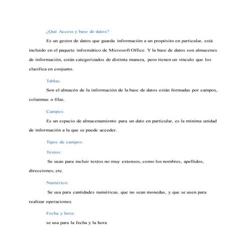 Access y Base de Datos