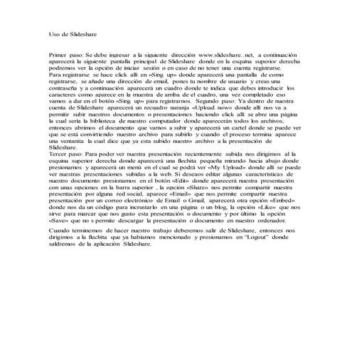 Uso de Slideshare y Drive
