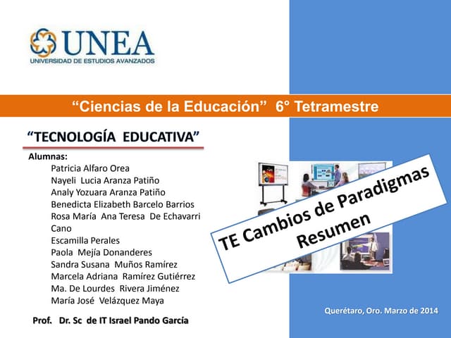 Resumen tecnologia educativa  resumen