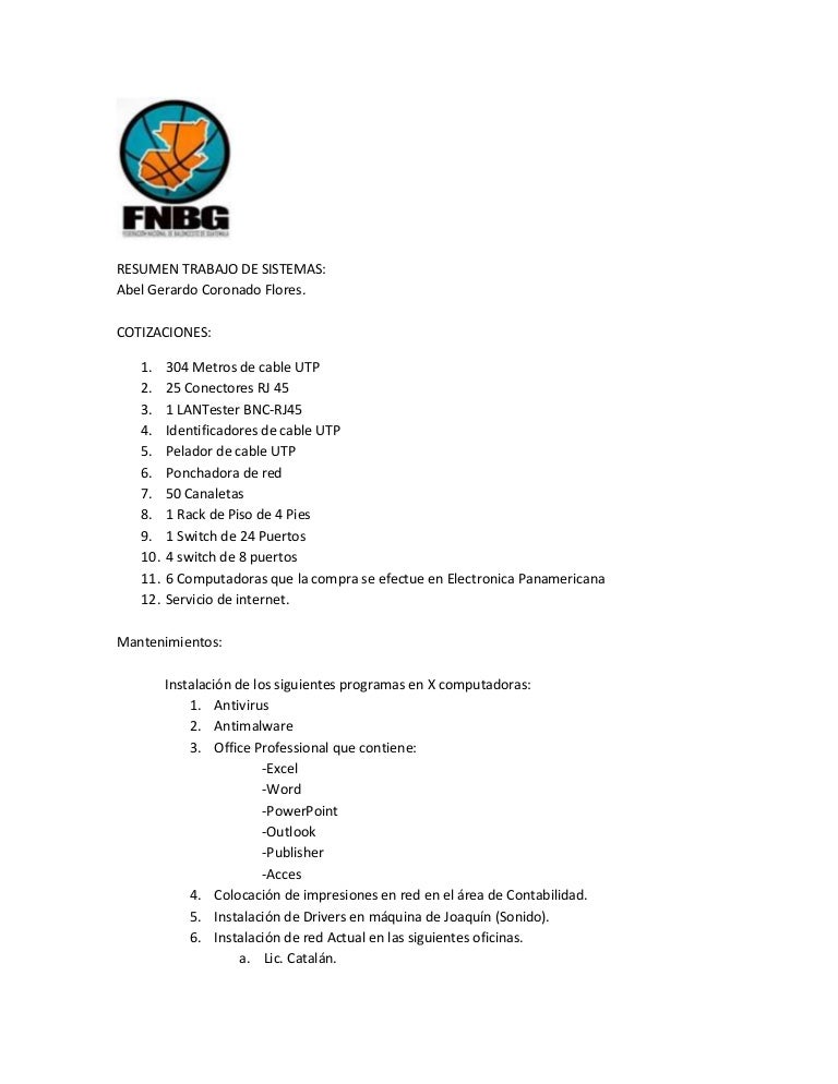 Resumen trabajo de sistemas fnbg