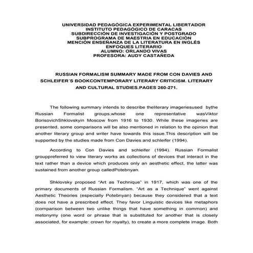 Resumen viktor shklovsky