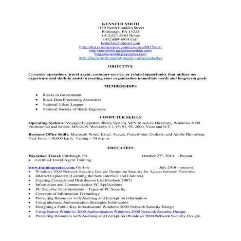 Resume of ken smith black data procsssing associates 1 14 2015