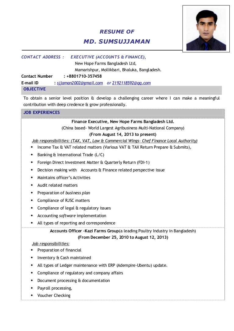 resume of