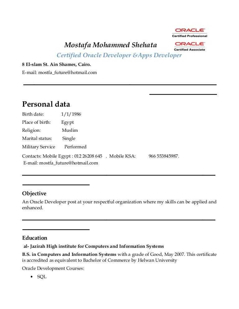 certified professional resumes