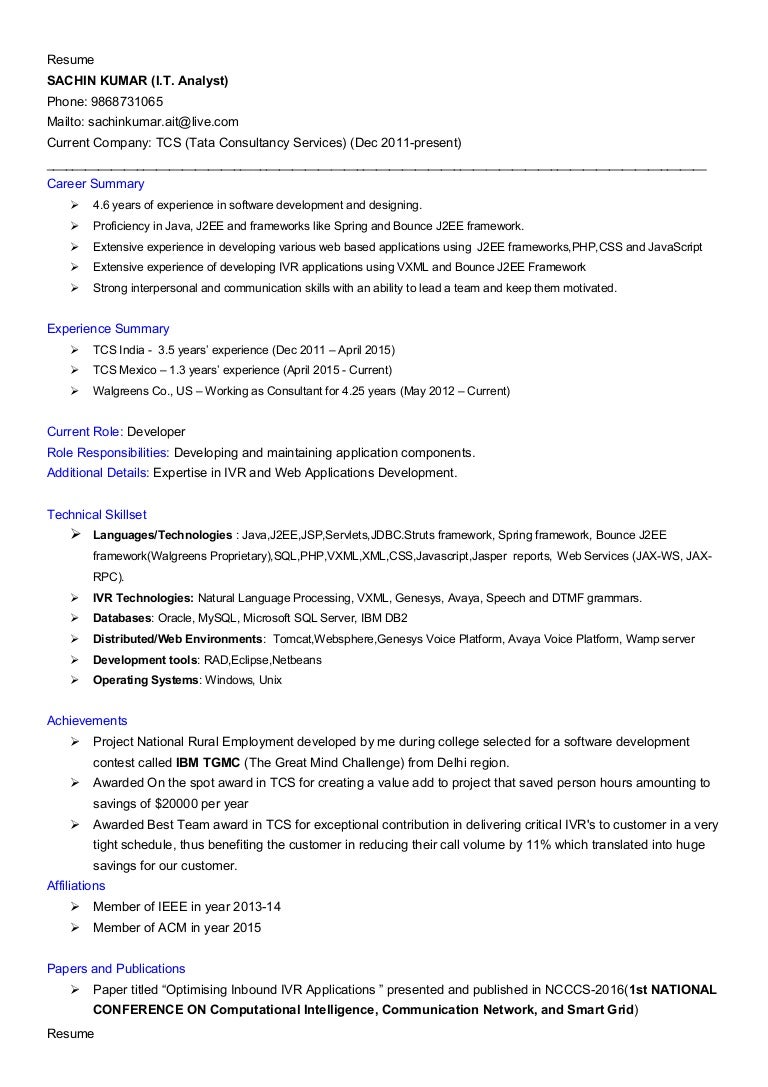Resume Sachinkumar